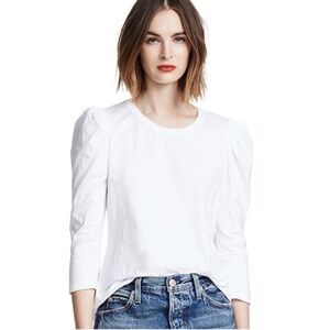 White Puff 3/4 Sleeve Top